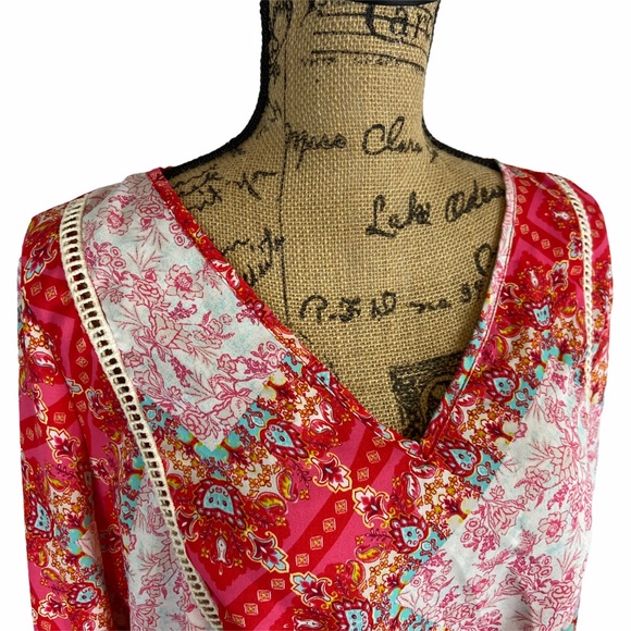 Altar’d State Boho Hippie Tie Crop Top Large - Picture 6 of 10